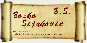 Boško Šijaković vizit kartica